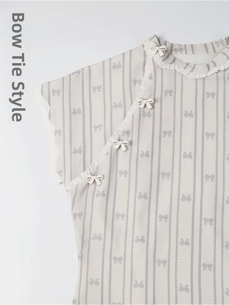 

Ele ort-Sve Petal Collar Qipao Dr New Chinese Sle Slimming Women's Dr Knotism New Arrival Summer D...