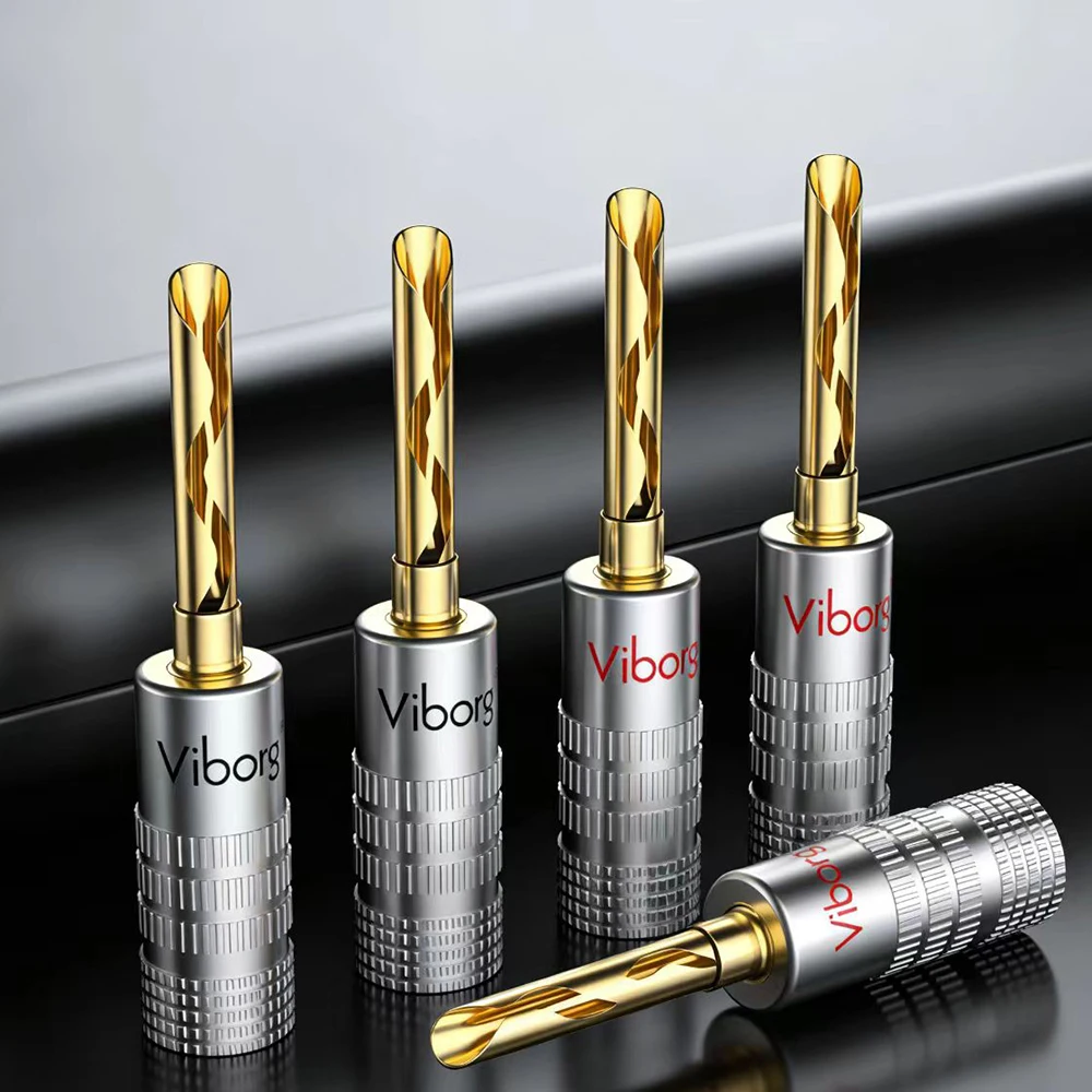 12/pcs  Gold plated BFA Speaker Cable Connectors Banana Plugs