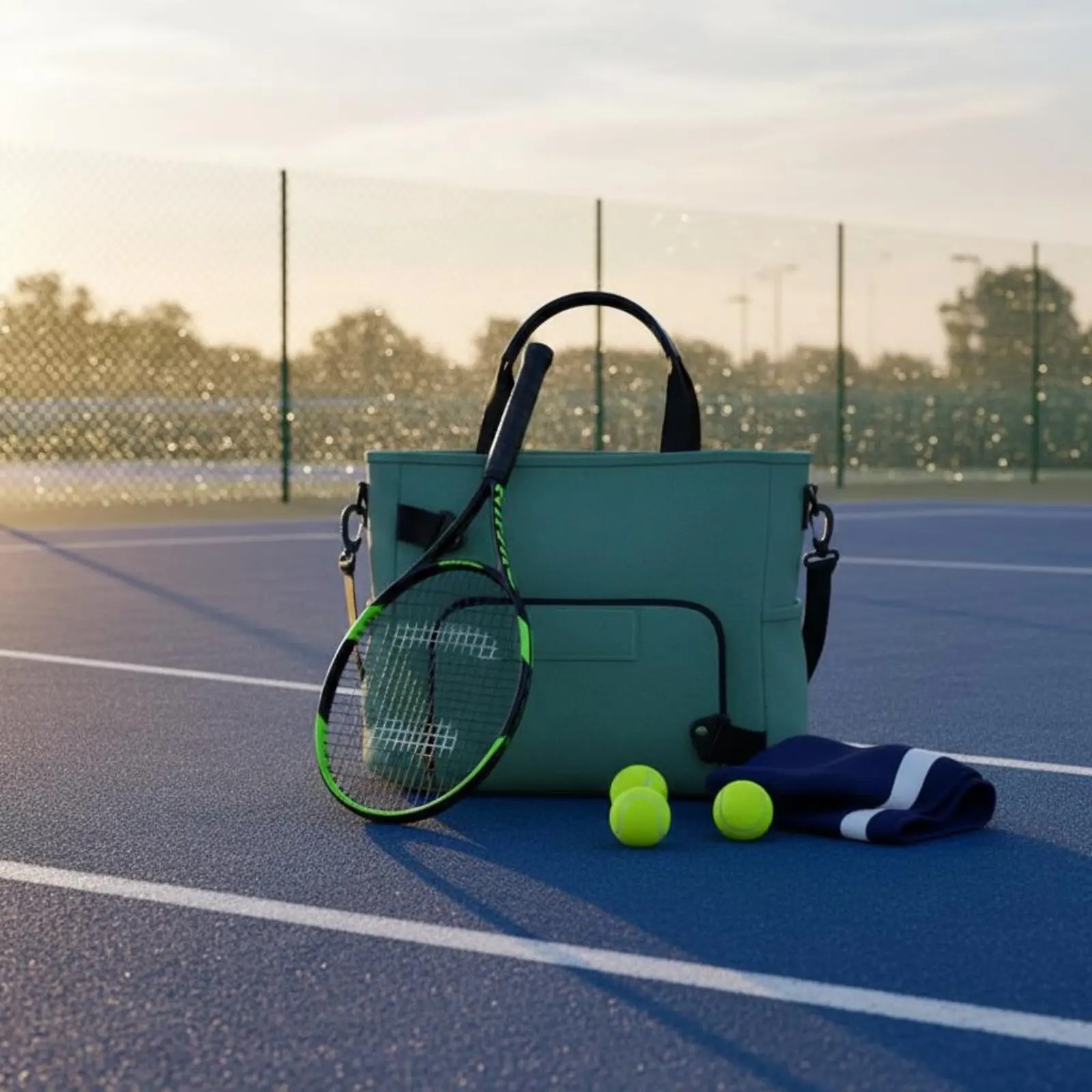 

Court Racket Bag Stylish Design Pickleball Paddle Bag Versatile-Sport Racket Carrier Lined Interior Dedicated Shoe Compartment