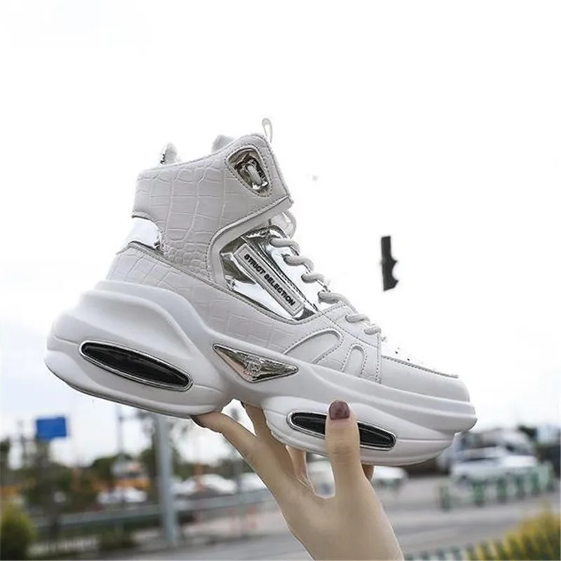 High Top Chunky Sneakers Women Designer Platform Shoes Female Basket Femme Sapatos Winter Thick Bottom Lady Trainers Women Shoes