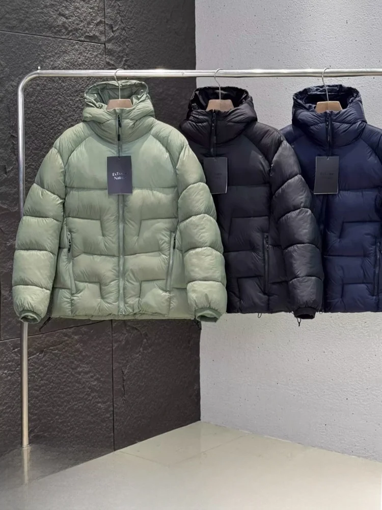 

Сверхлегкое ветрозащитное водонепроницаемое зимнее мужское пальто с капюшоном и капюшоном для занятий спортом на открытом воздухе, воздушный хлопок...