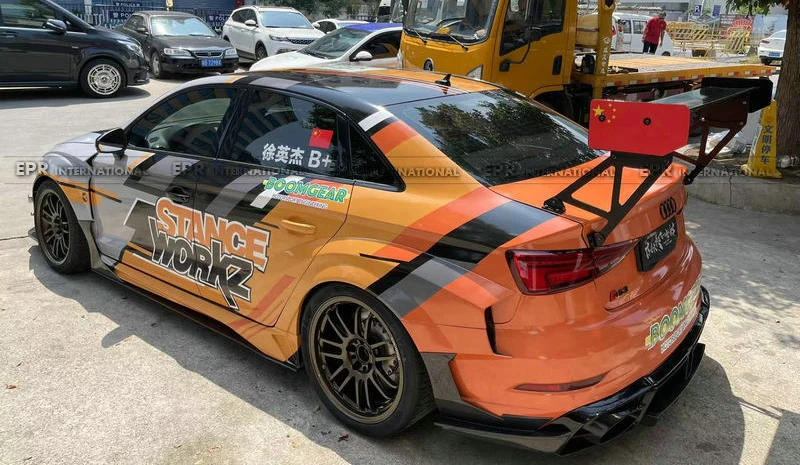 لأودي RS3 S3 8 فولت Stanceworkz Spec-LM الحاجز الخلفي مع لوحة الباب الخلفي 6 قطعة + 30 مللي متر #6