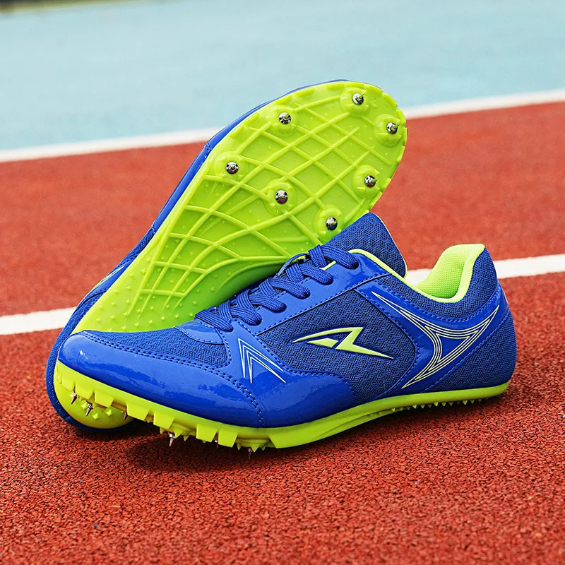 

New Blue Track Field Shoes Men Women Outdoor Sport Athletics Spikes For Sneaker Man's Running Training Nail Sprint Shoes Men