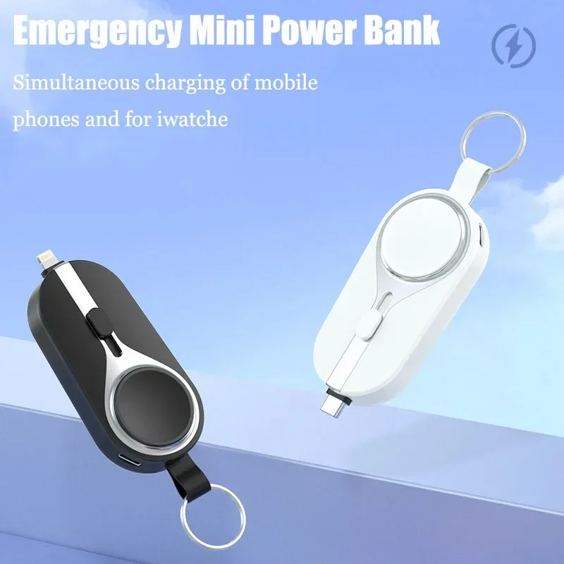 Keychain Power Bank Women with Wireless Charging for Watches for Android Smartphone Power Bank Emergency for IPhone Smartphone