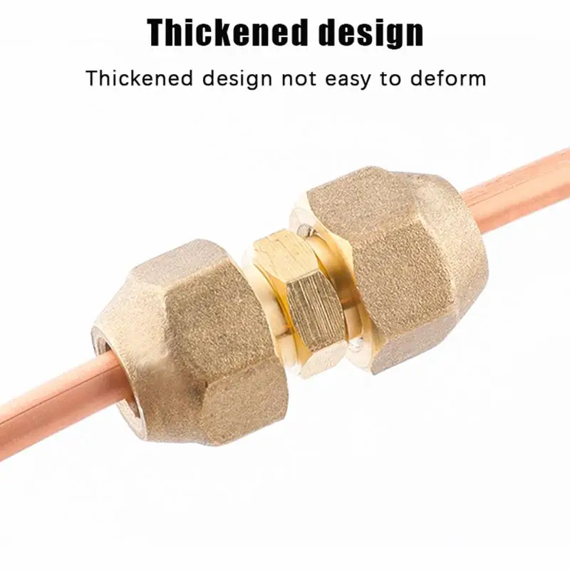 1Pcs 2/3/4/5mm Brass Quick Connectors Straight Pipe Extension Joint No-Weld Fittings With Flare Nuts Copper Connectors