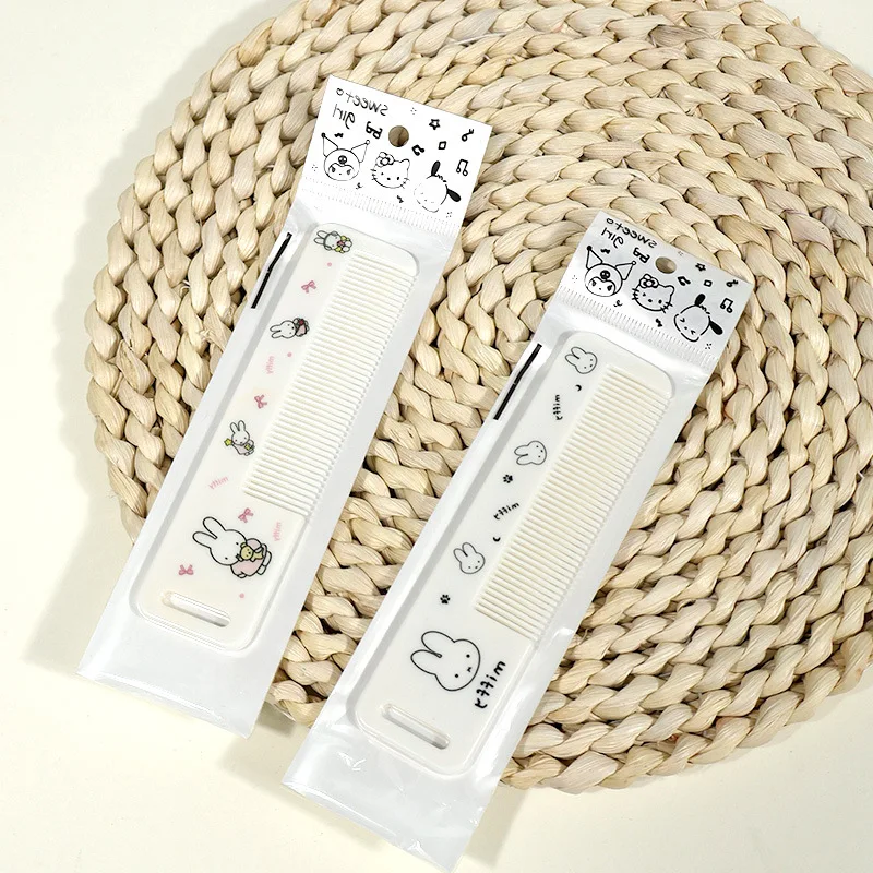 Kawaii Miffy Mini Pocket Comb Plastic Hair Comb Household Dense Tooth Comb Serration Anti Static Female Straight Hair Comb Gifts