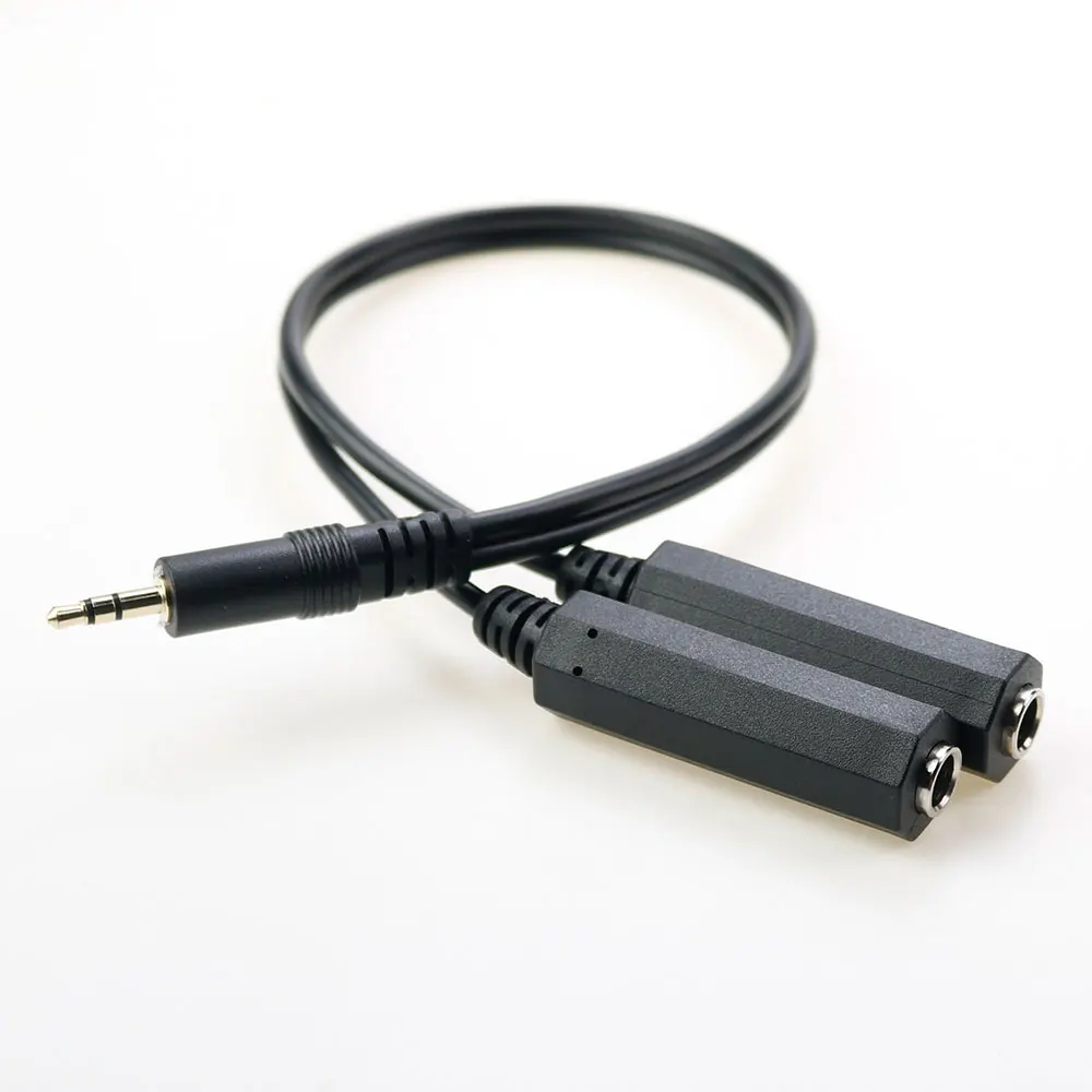 3.5mm Male to Dual 6.35 Female Y Splitter Adapter Audio Cables 3.5 Male to 6.35mm Female Stereo Transfer Line