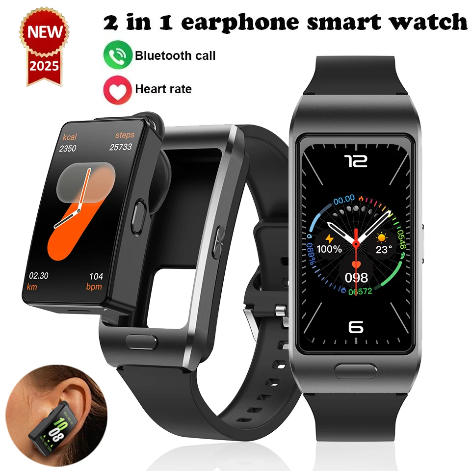 

TWS 2in1 Earphone Smart Watch Men Women Bluetooth Call Step Counting Sports Band Fitness Tracker Heart Rate Sleep Smart Bracelet
