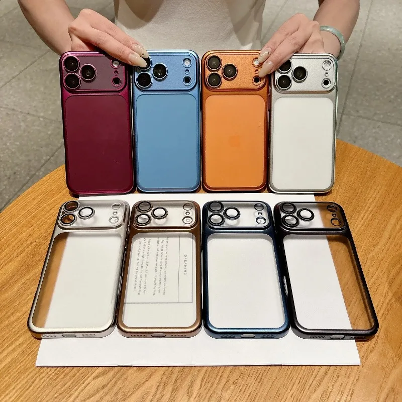 Luxuriöse Nano-Matt-Transluzente Hülle für iPhone 18 17 16 Plus 15 14 13 Pro Max mit Linsenschutz und Matter Rückseite, Hartschale – Detail 17