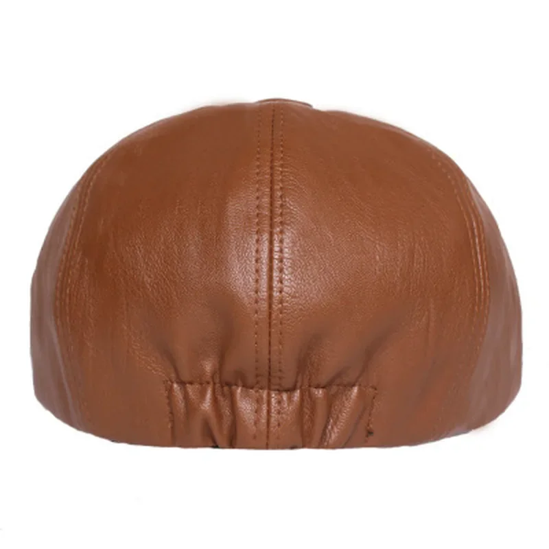 Retro Octagonal Leather Hat Autumn Men\'s Beret Elegant Fashion Cap Snapback Caps for Men Women