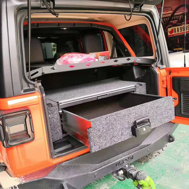 New Offroad Car Outback Solution Drawer for Jeep Wrangler JL Side Floor Tool Storage Drawers System with LockFor Ram ranger hilu
