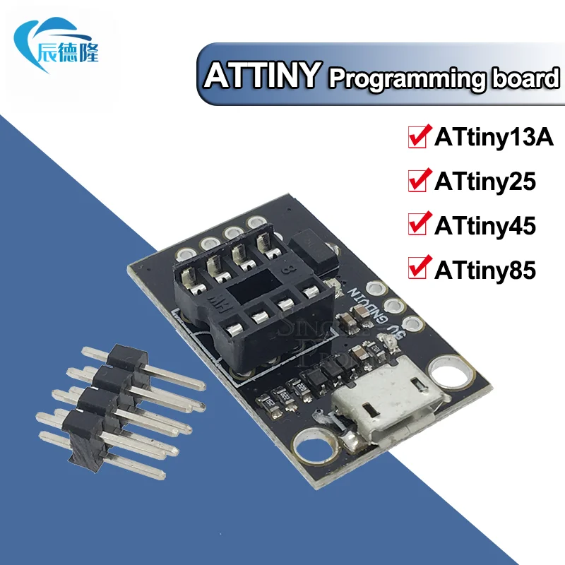 Pluggable Attiny Development Board Voor Attiny13a/Attiny25/Attiny45/Attiny85 Programmering Editor Micro Usb Power Connector