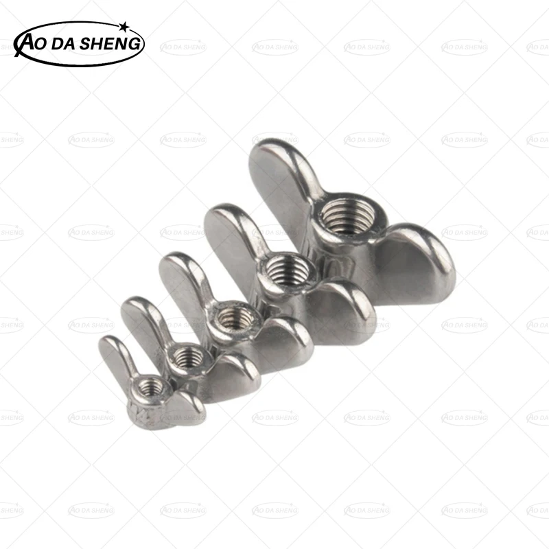 AODASHENG Butterfly Wing Nuts M4 M5 M6 M8 M10 M12 M14 M16 M18 M20Stainless Steel Wing Nuts Rounded Wings Hand Tighten Nut DIN315