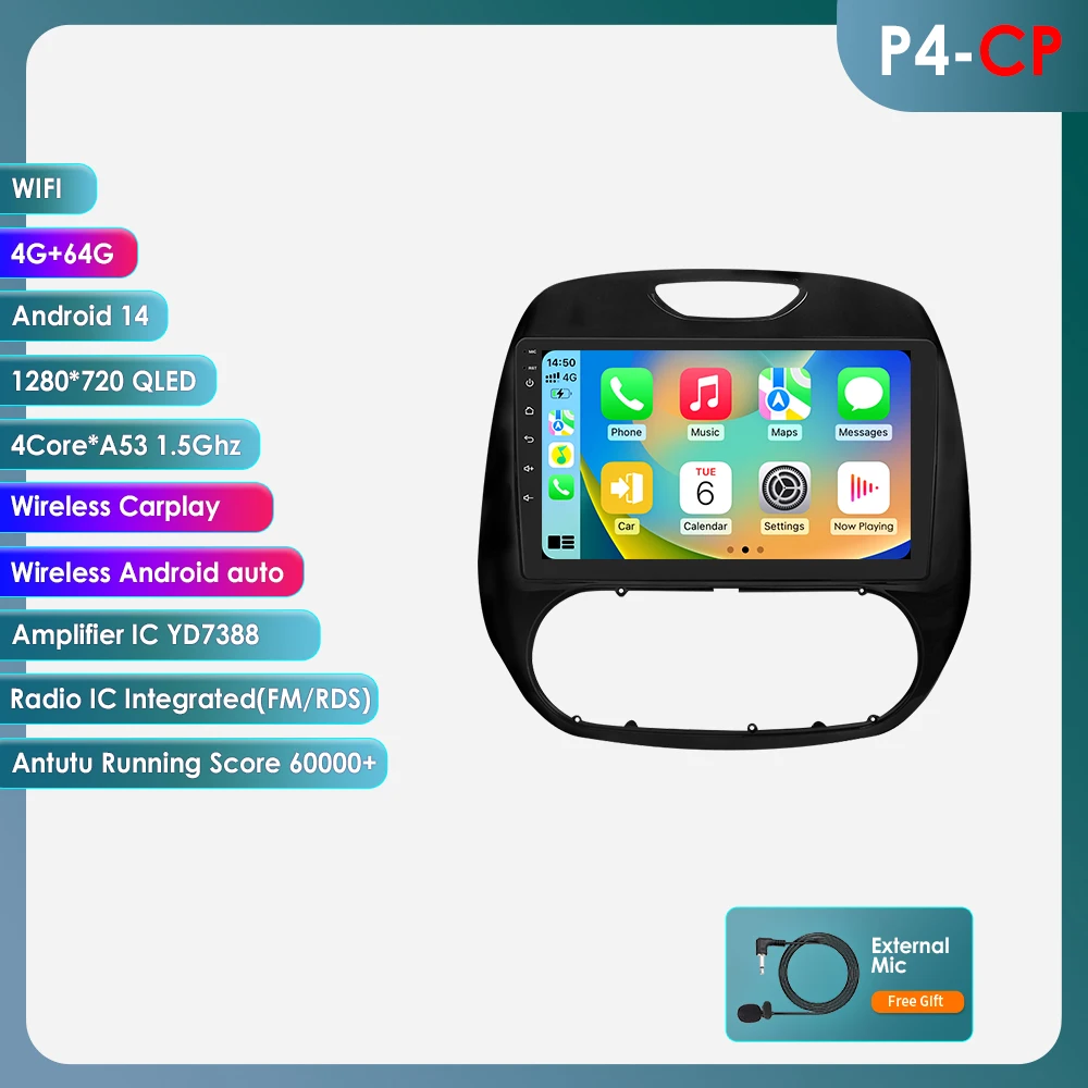 Hizpo 7862 AI-systeem Android autoradio voor Renault Captur 2016 - 2019 Kaptur auto multimedia draadloze Carplay Android Auto 4G LTE