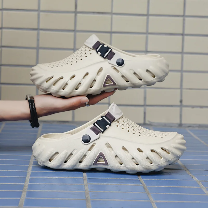 2026 New Brand Men's Slip-on Shoes - Soft and Comfortable Shoes Outdoor Waterproof Heightening Cool Shoes EVA Beach Shoes