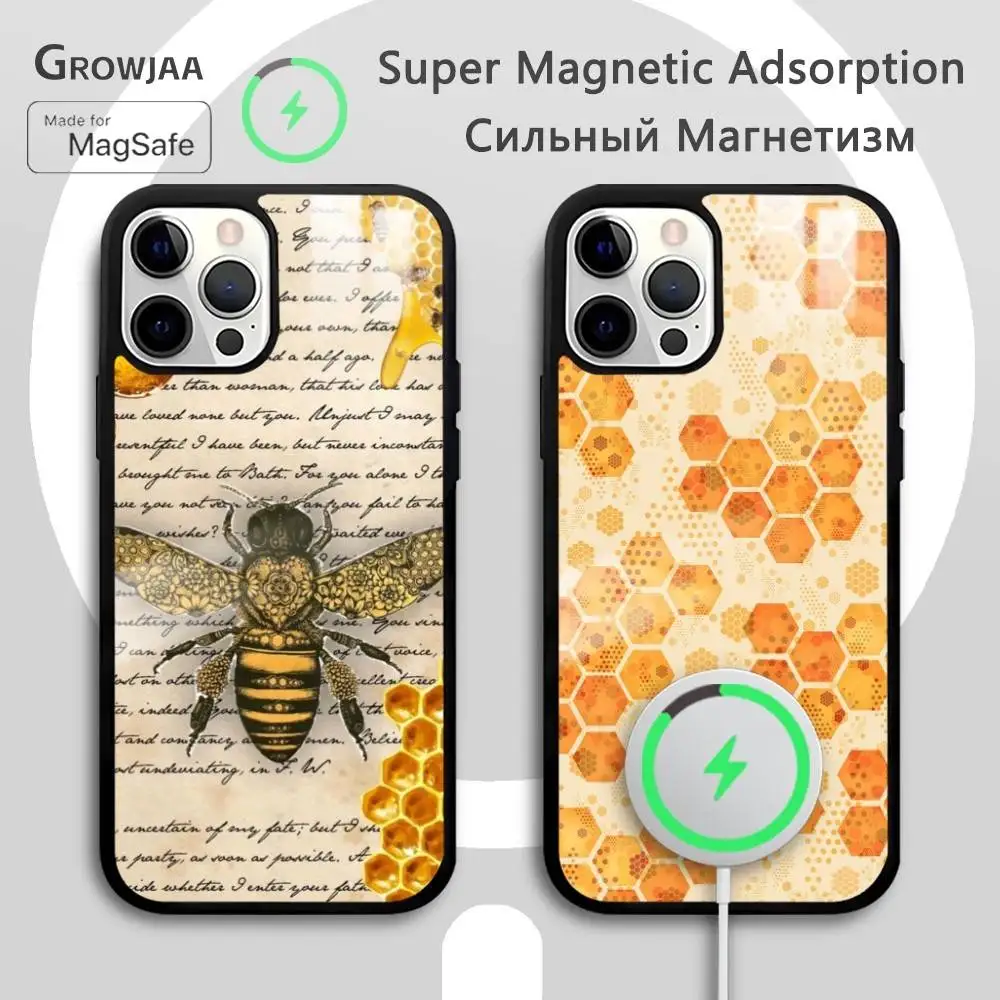 

Beehive BEE CUTE Phone Case For IPhone 17 16 15 14 13 12 11 Pro Max Plus Mini Magsafe Mirror Wireless Magnetic Funda