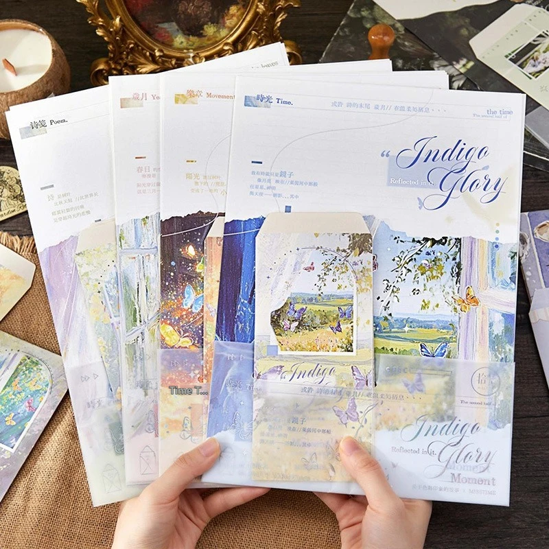 

A4 4 шт., набор писем-конвертов, весенняя красивая серия, высокая красота, рукописная буква, простое литературное признание, письмо