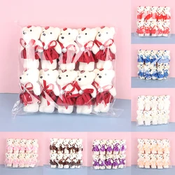 10pcs Valentine'S Day Bear Flower Bouquet Cartoon Plush Doll Teddy Bouquets Graduation Birthday Wedding Gifts Party Decor