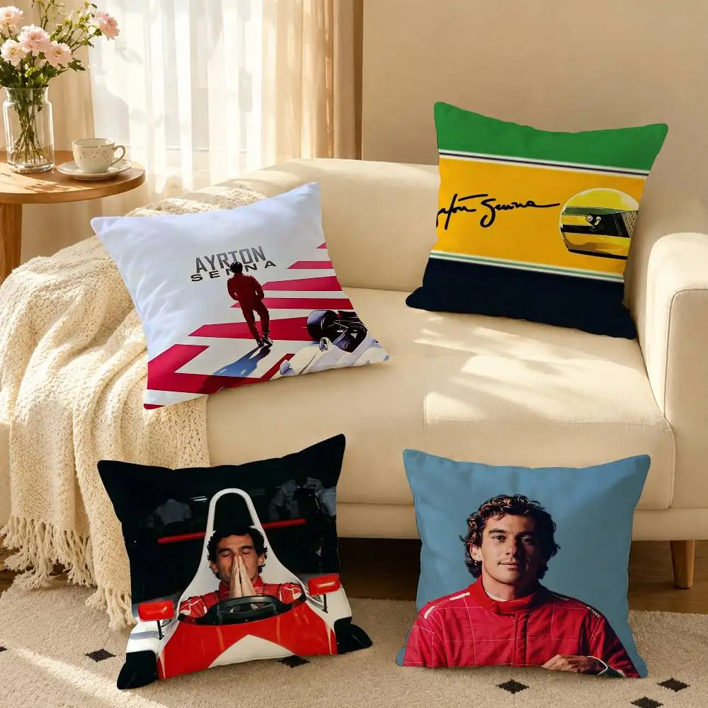 R-Racing Driver Ayrton Senna-a   Pillow Case Square Double-Sided Sofa Cushion Cover Bedroom Bedside Pillow