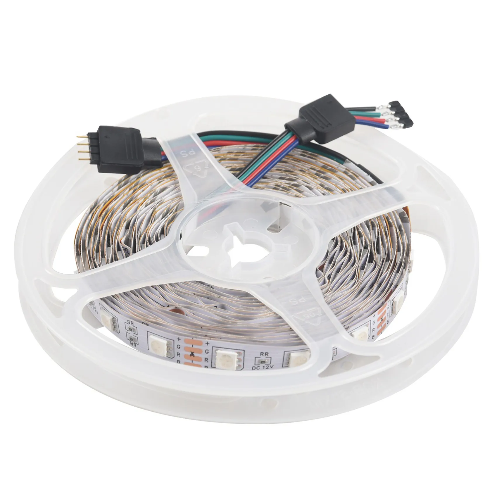 AT19-5Pcs 5M RGB 300 5050 LED Flexible Light Strip Non-Waterproof DC12V