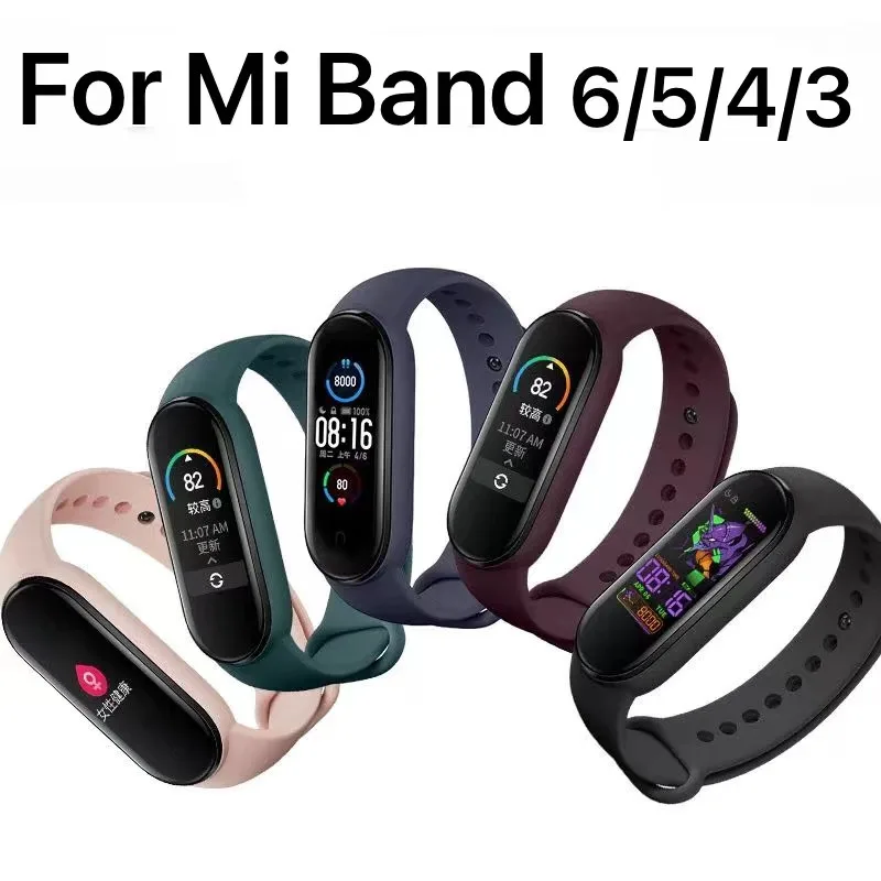 

Silicone Strap For Xiaomi Mi Band 7 6 5 4 3 Comfortable Sports Bracelet Wristband For Mi Band 4 Strap Accessories for miband 6 5