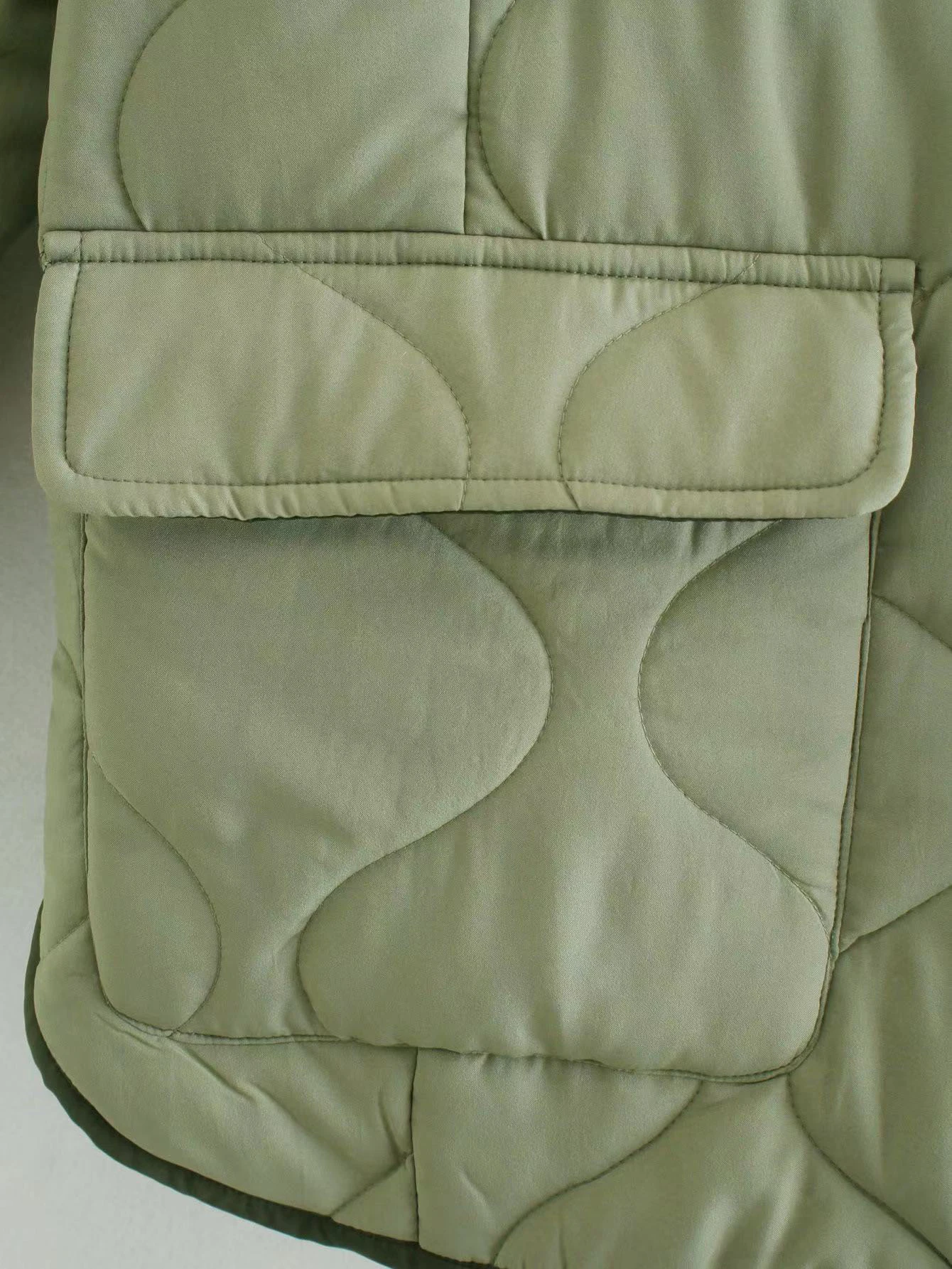 Gewatteerde damesjas Eenvoudig Effen Lange mouw Ronde hals Knoop Voorzakken Dagelijks Mode Herfst Winter Enkele rij knopen