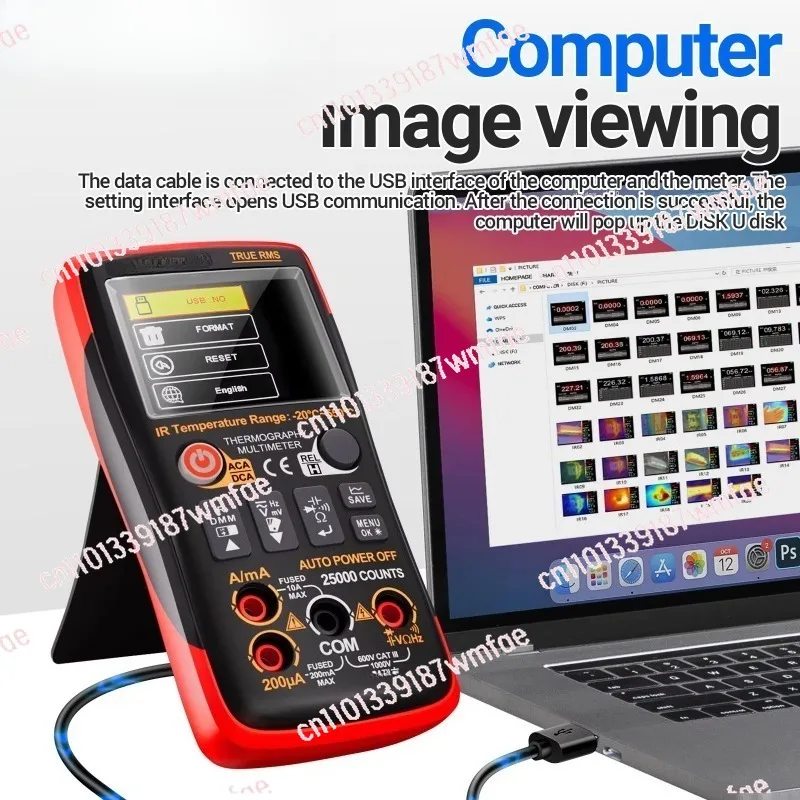 AR01 Thermal Imaging Multimeter USB Type-C Charging 1000V 25000 Count 250MOhm LCD TFT Display