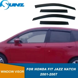 Car Window Visors For Honda Fit Jazz Hatch GD3 2001 2002 2003 2004 2005 2006 2007 Auto Deflector Awing Trim Sun Windshield Rain