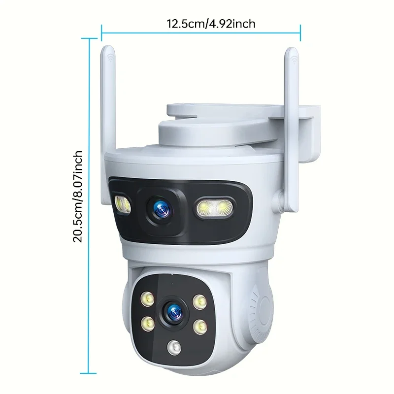 4MP PTZ IP Camera Dual Lens Human Detection CCTV Security Camera Night Vision Outdoor Wifi Surveillance Camera