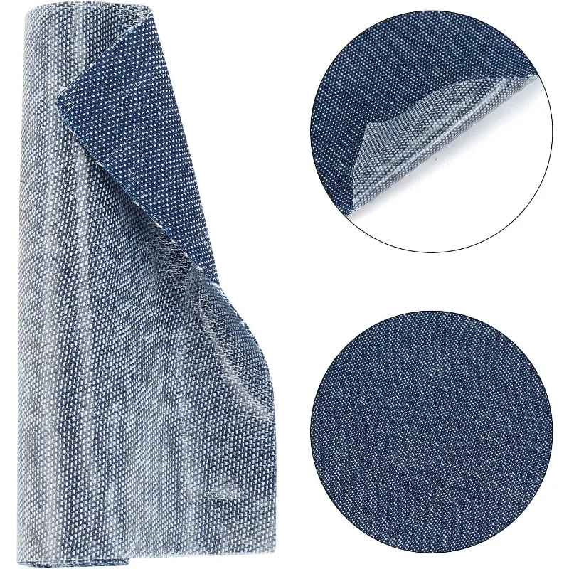 5Pcs Jeans Patches Iron on Adhesive Denim Jean Repair Kit Heat Glue Deep Light Blue Black Rectangle Patch Applique Decorations