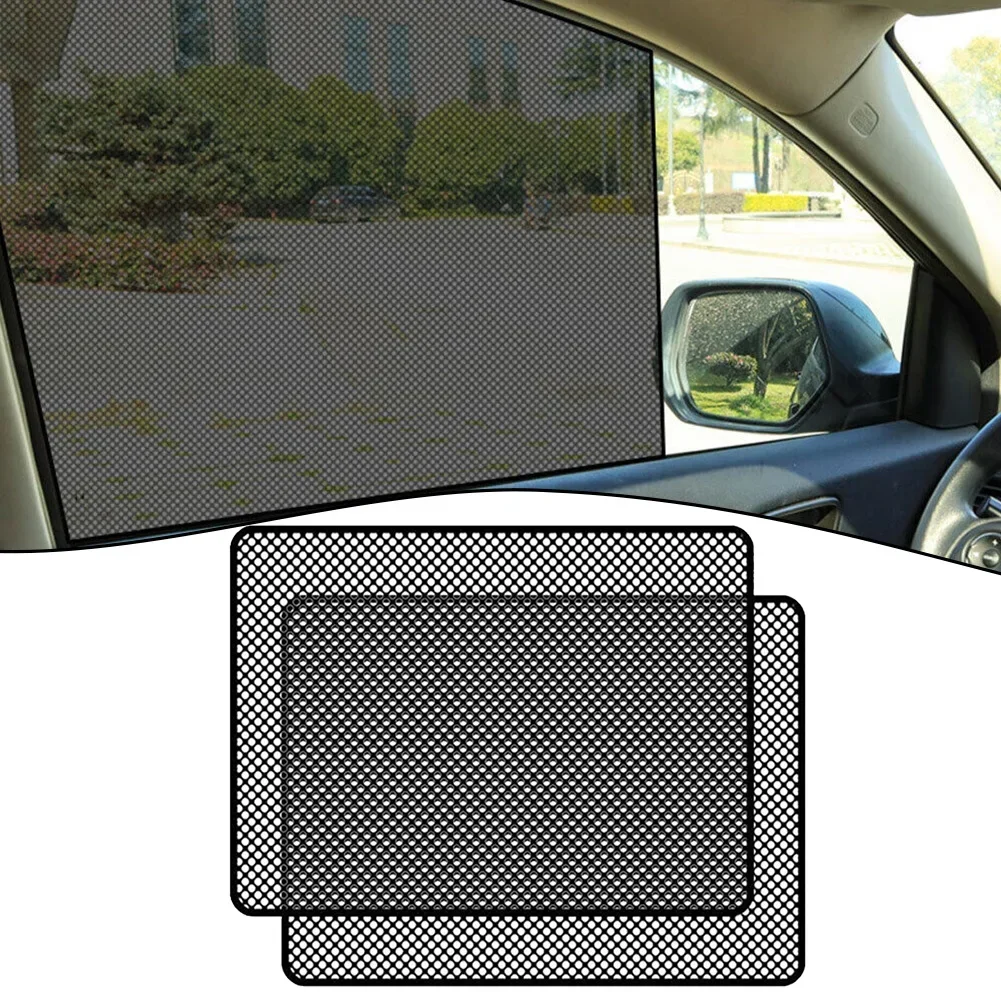 

2pcs Car Side Glass Sunshade Anti-UV Sun Shade Stickers Sun Block Film Sun Protection Glass Sunscreen Mesh Cover