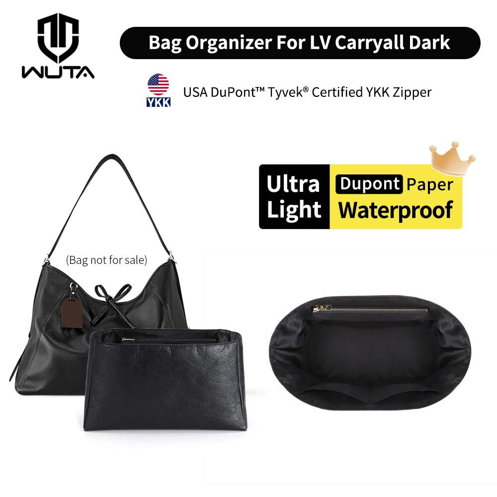 WUTA Inner Bag Organizer Insert for LV Carryall Liner Shoulder Handbag Travel Storage Zip Bag Support Bag Compartment Accessory