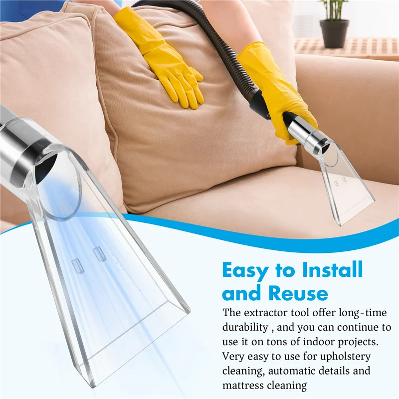 عصا يدوية لأداة استخراج برأس شفاف لتنظيف المفروشات والسجاد، عصا تفريغ تفاصيل السيارة لـ Truckmountsa83x