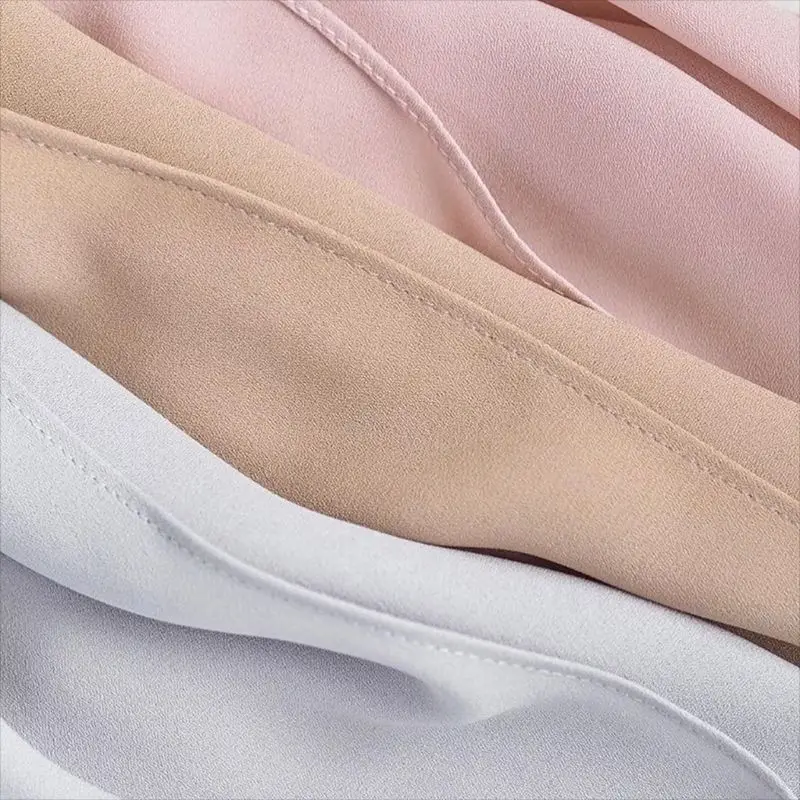 High Quality Pearl Chiffon Hijab Shimmer Muslim Fashion Scarf Women Long Solid Color Head Wrap Turban Islam Accessories Scarves