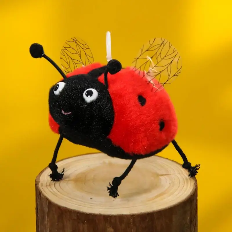 Stuffed Ladybug Bee Plush Toys Ladybug Bee Shape Plush Doll Cute Comfortable Ladybug Bee Sounding Doll For Kids Girls Boys