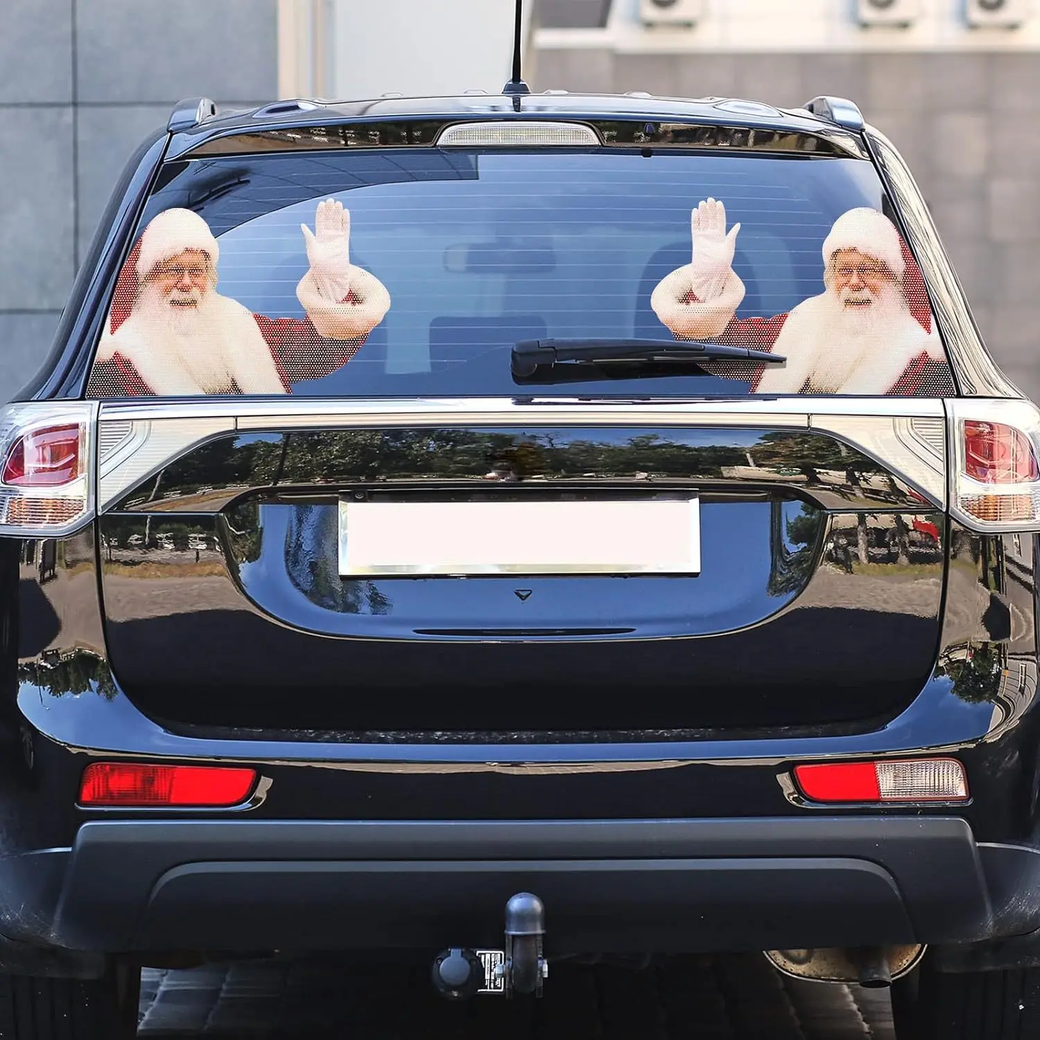 Een Kerstmis 3D Kerstman Grappige Autostickers Groot Formaat Auto Achterruitstickers Autostickers PVC Zichtbaar Binnenraamdecoratie