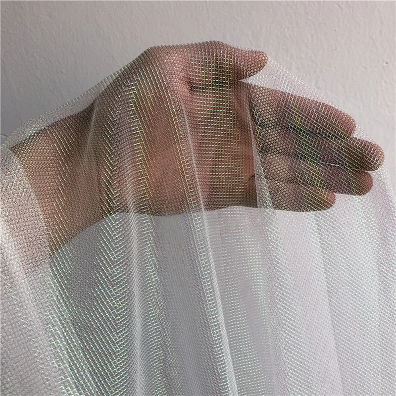 Aurora Color Mesh Cloth Fluorescent Bright Mesh Gauze Party Home Decoration Transparent Mesh Cloth Clothing DIY Sewing Cloth