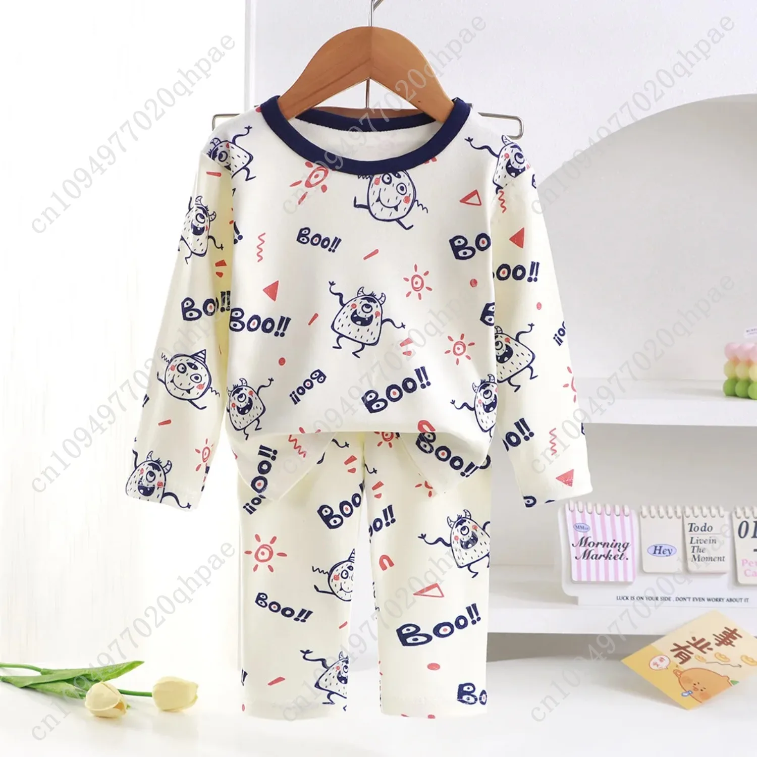 أطفال الخريف الدافئة منامة مجموعات طفل الفتيان الفتيات عيد الميلاد الكرتون طويلة الأكمام قمم تي شيرت مع السراويل منامة عيد الميلاد ملابس خاصة