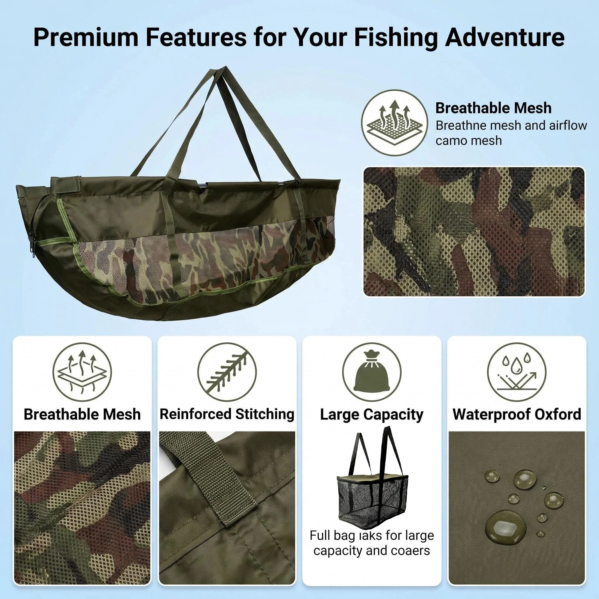 Hirisi bolsas de almacenamiento para pesca con red y bolsa de pesaje - imagen 5