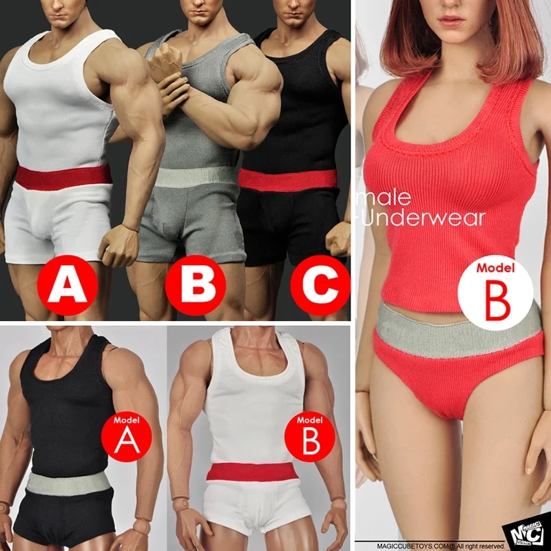 MCTOYS F-058 F-059 1/6 Scale Male Female Vest Shorts Set Clothes Model Fit 12'' TBL PH JIAOU Soldier Action Figure Body Dolls