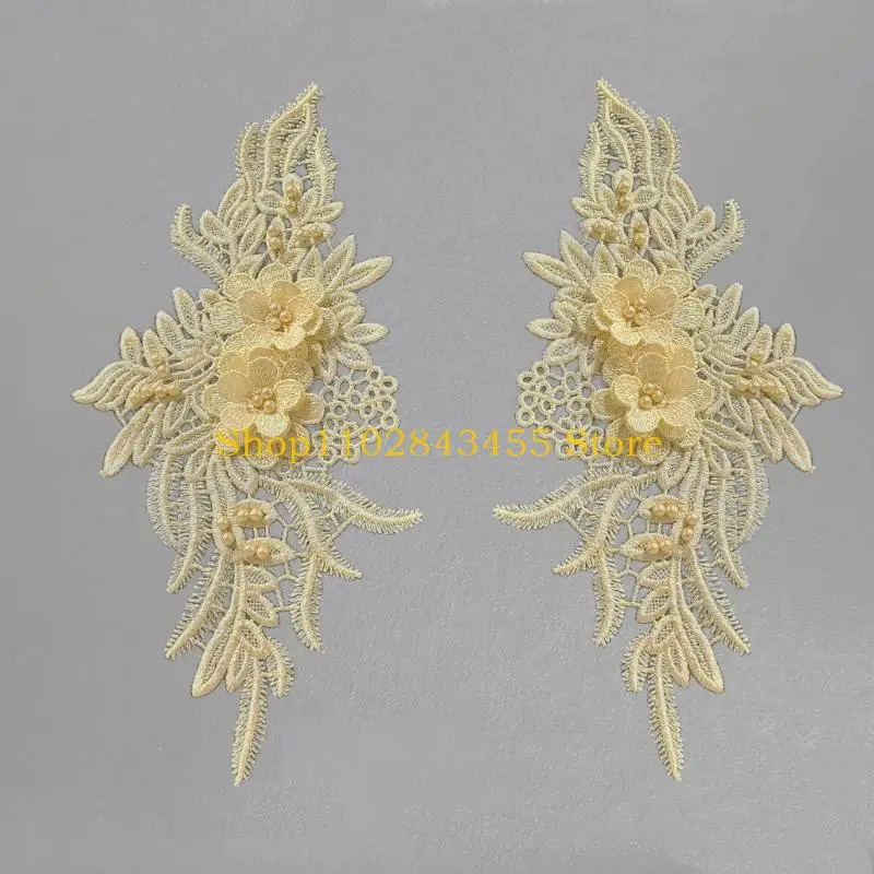 49mc remendos costura flores delicadas para vestidos casamento pérolas para vestido noiva aplique decorativo