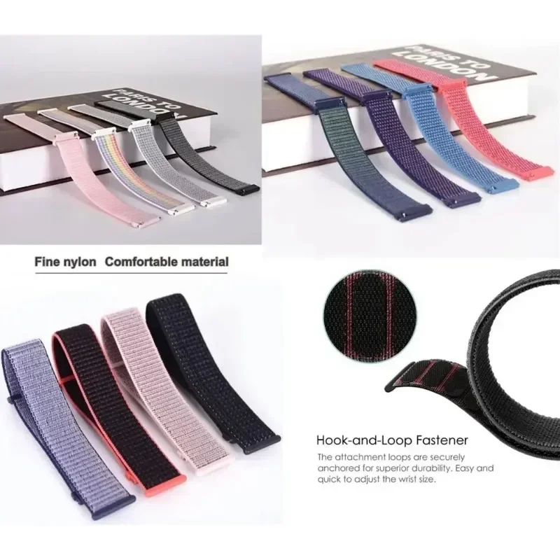 20 22 مللي متر حزام حلقة النايلون ل Amazfit GTR 42 47 مللي متر/GTR2/2e/3/3 Pro/4/GTS2/mini/3/4 سوار ل Amazfit Bip-U-S/ستراتوس 2 2S
