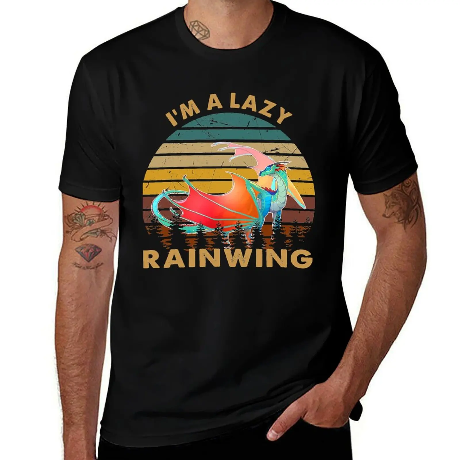 

I'm A Lazy Rainwing Dragon Vintage Wings Of Fire Shop Gifts T-Shirt hippie clothes funny gifts funny t shirts for men