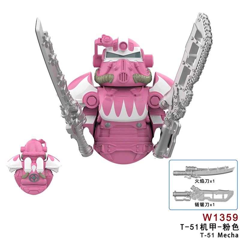 جديد الطوب الإشعاعي T-51 Mecha اللعب T60 قوة درع الهدايا كوبر Minifigures اللبنات شخصيات العمل الصغيرة للأطفال
