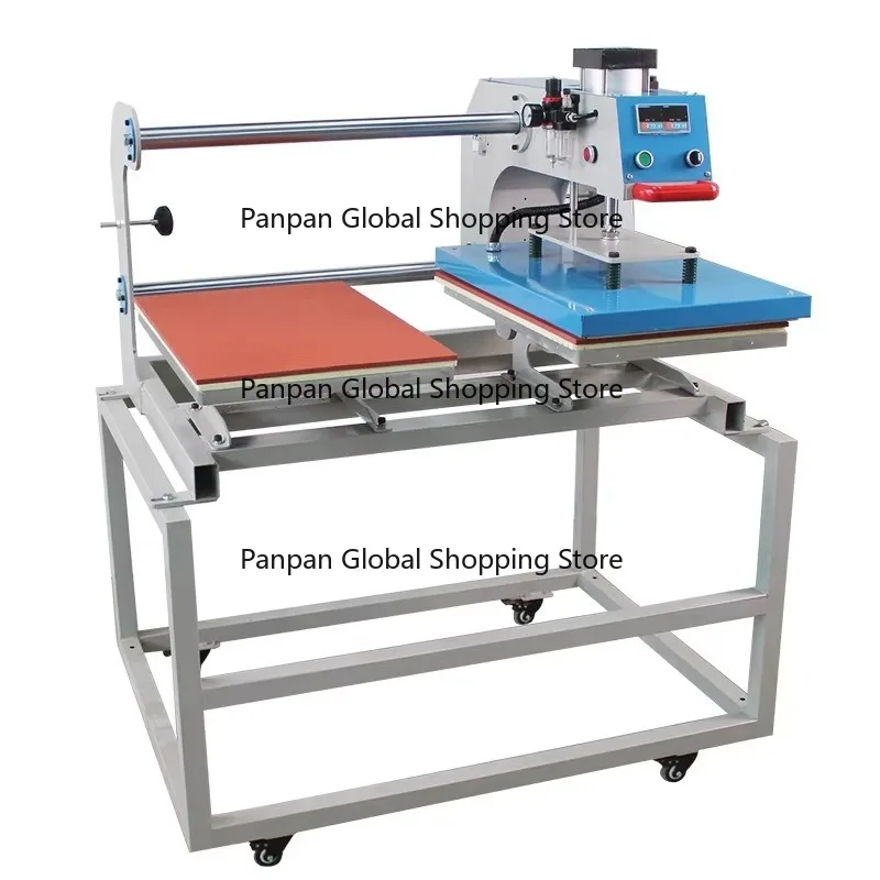 New Pneumatic Thermal Oil Heating Heat Transfer Press Machine 40*60 High Pressure Semi-Automatic T-shirt Printing Rhinestone