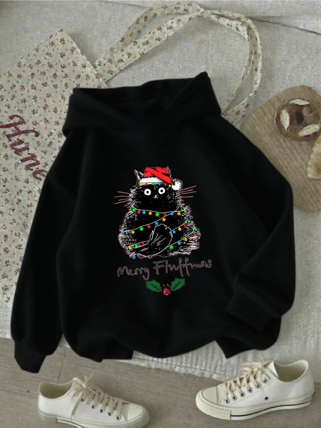 Cute K-Pop Letter Graphic Hoodies for Teen Girls Pink Printed Sweatshirt Korean Idol Fashion Birthday Present School Hooded Tops
