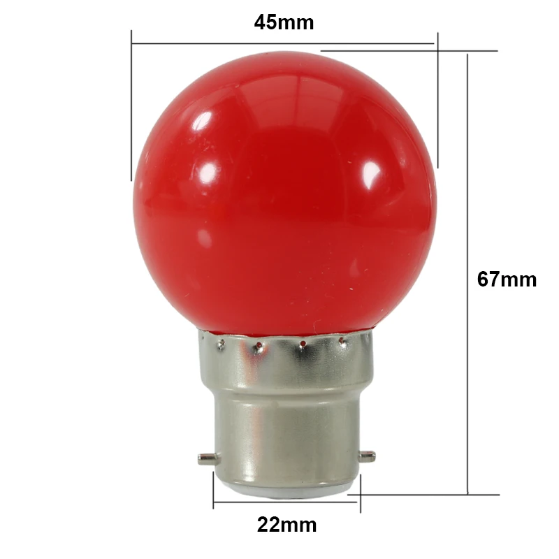 Lampadine B22 LED Bulb 12V 24V 220V G45 2W Small Spotlight Candle Lamp Colorful Home Decorative Light for Holiday And Christmas