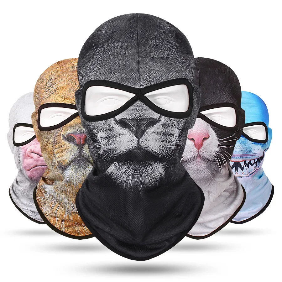 Men Full Face Head Cover 3D Balaclava Hat Tactical CS Hood Cap Ski Cycling Headgear Helmet Liner Fishing Neck Warmer Face Masks