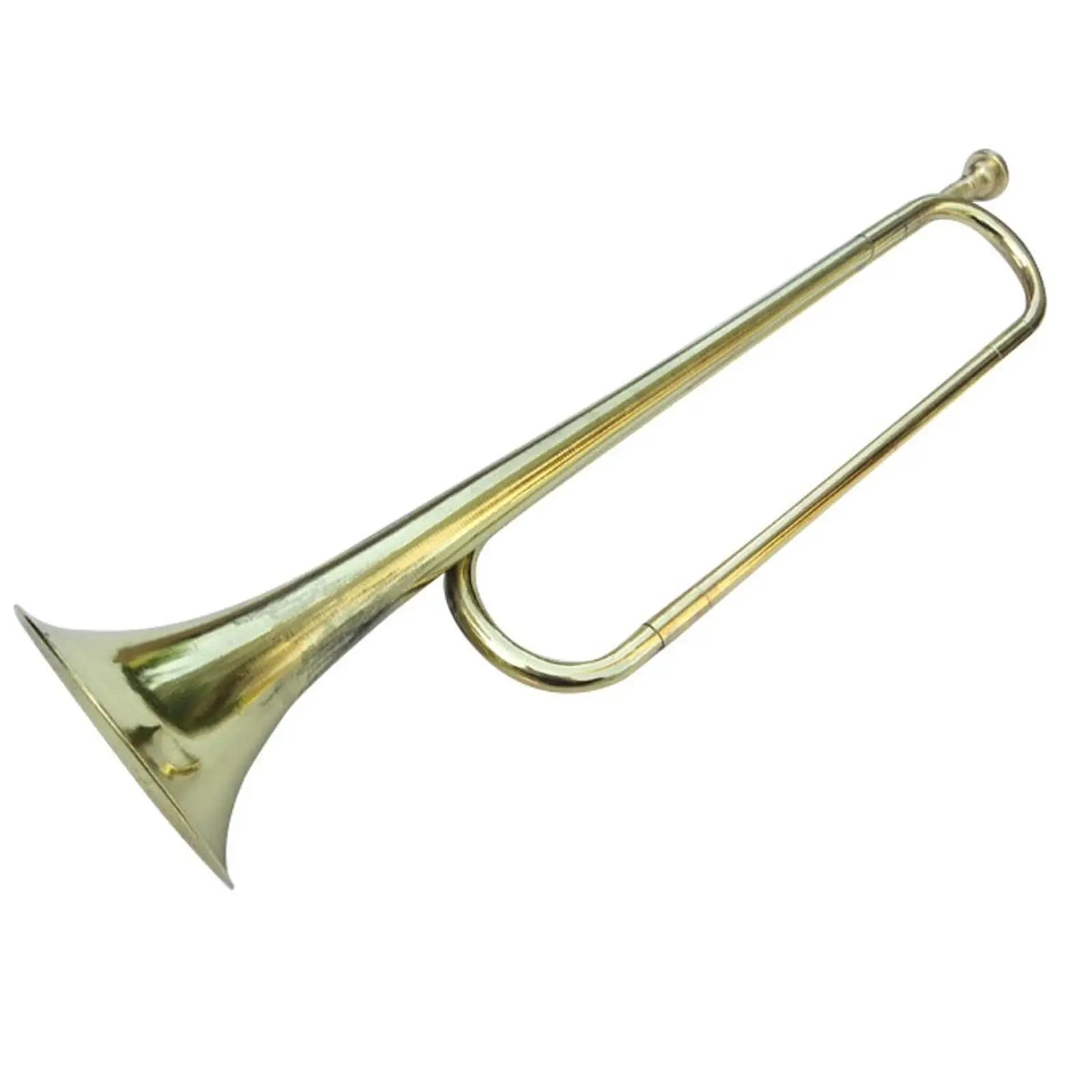 Elegant C Flat Bugle Polished Brass Music Instrument Standard Herald Trumpet Long Bugle for Scouting