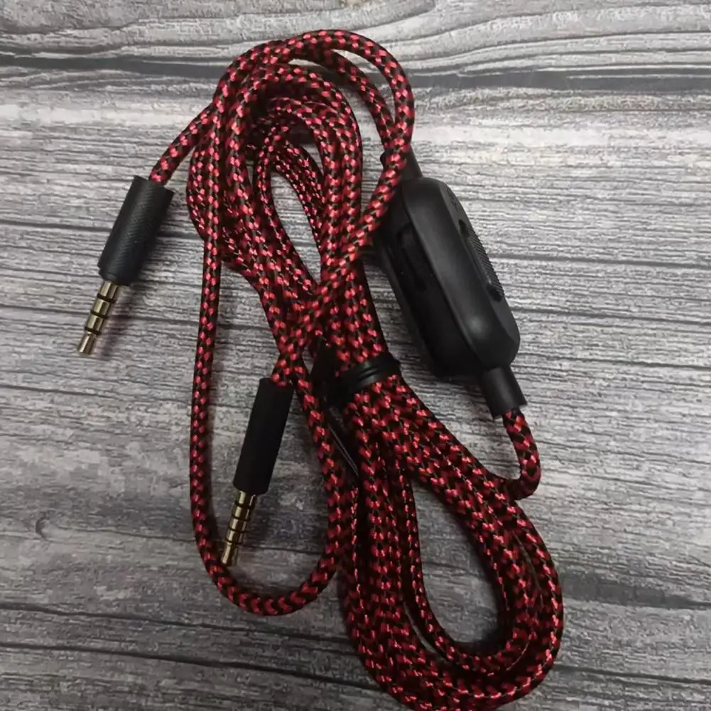 Loss-free Audio Cable 2m Nylon Braided Audio Cable Replacement 3.5mm Male to Male Detachable Wire Volume Control Mute for Gpro
